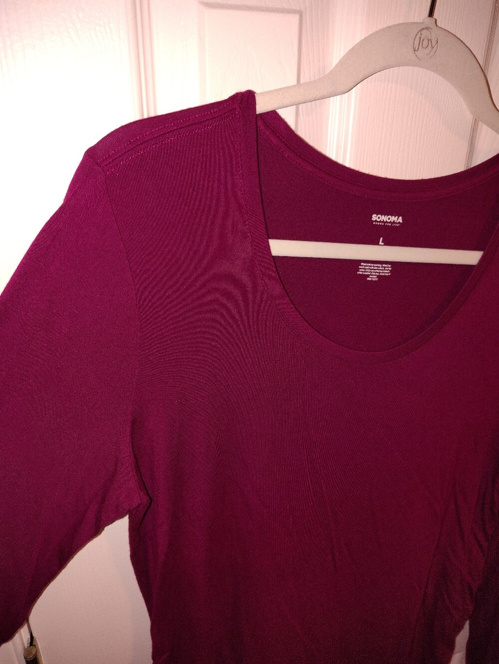 Set Of 3 Long Sleeve Sonoma Maternity Tops, Large. Navy, Grey And Berry - Picture 6 of 8